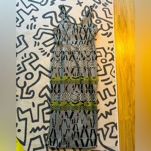 Tribal print mid maxi dress. With back cut outs.